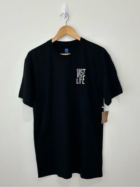 VAST Vast Life Graphic Logo Crew Neck Short Sleeve T Shirt Mens L Black
